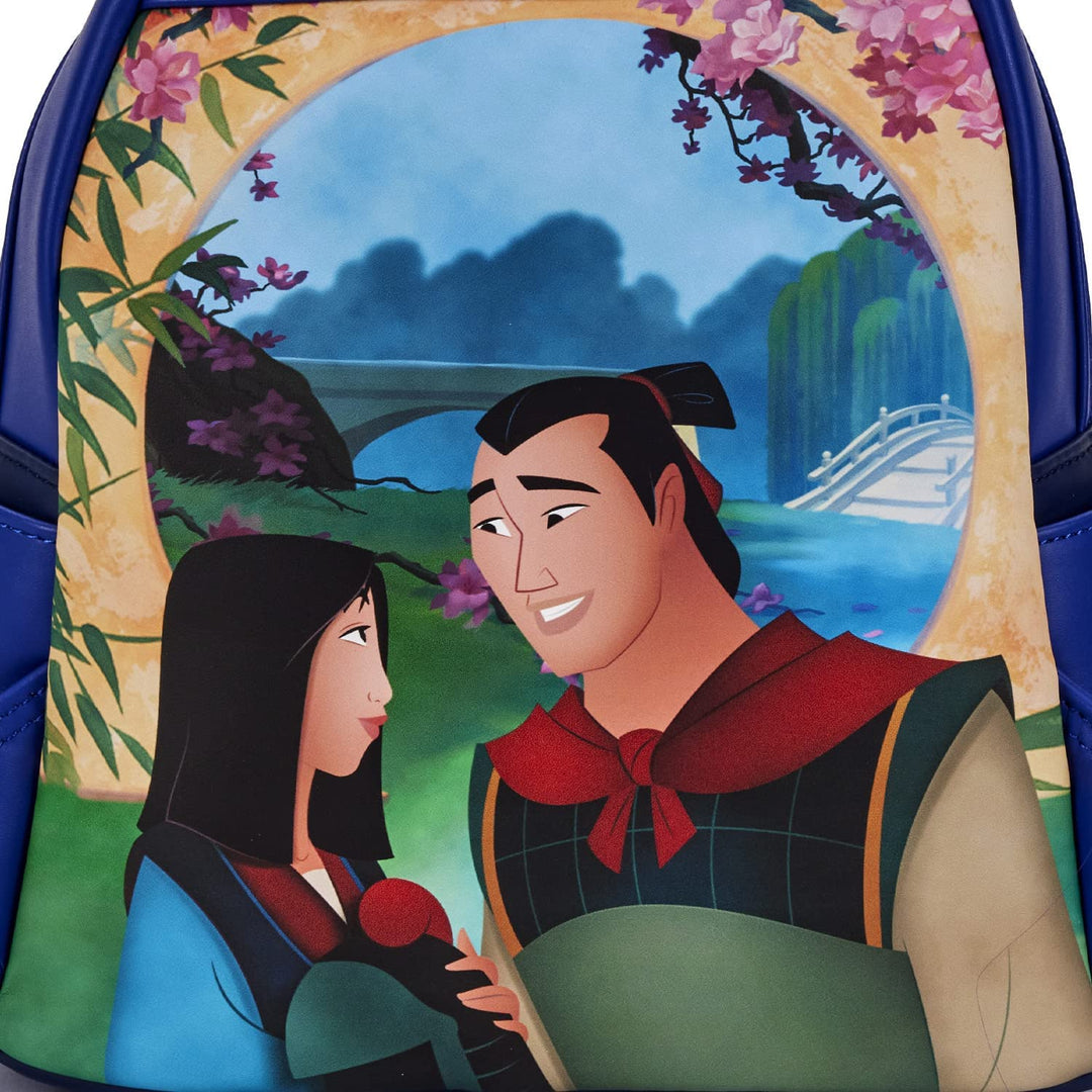 Loungefly Mulan Castle Light Up Womens Double Strap Shoulder Bag Purse Backpack