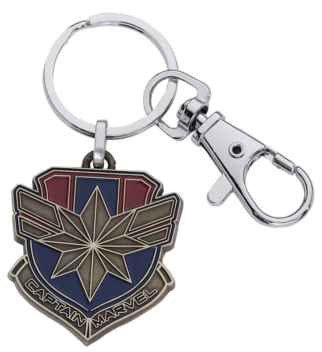 Marvel Comics Unisex Adult Captain Marvel Metal Logo Keychain