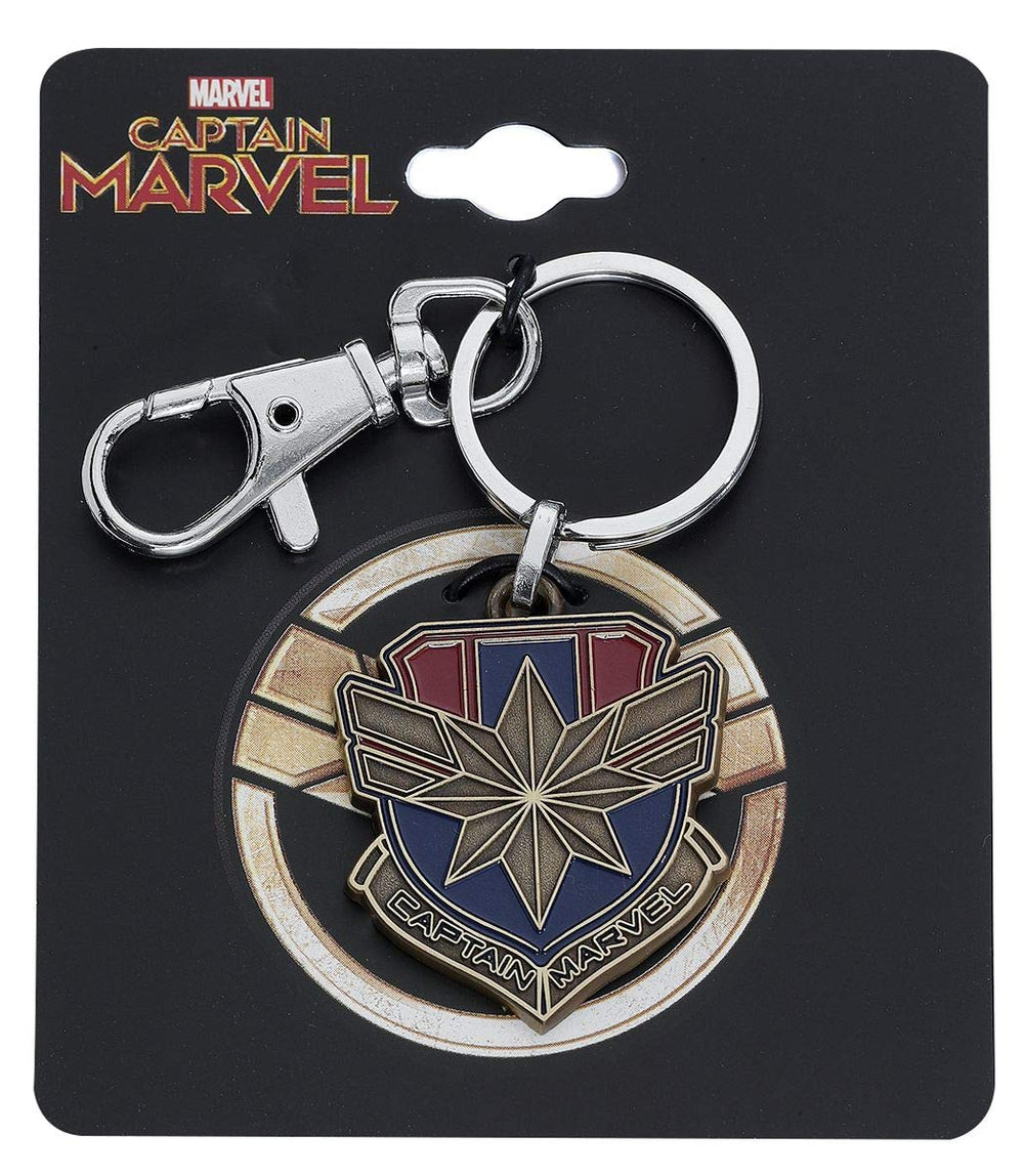 Marvel Comics Unisex Adult Captain Marvel Metal Logo Keychain