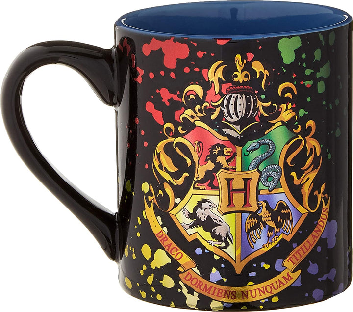 Harry Potter Hogwarts Crest Splatter ceramic Mug 14 Ounce