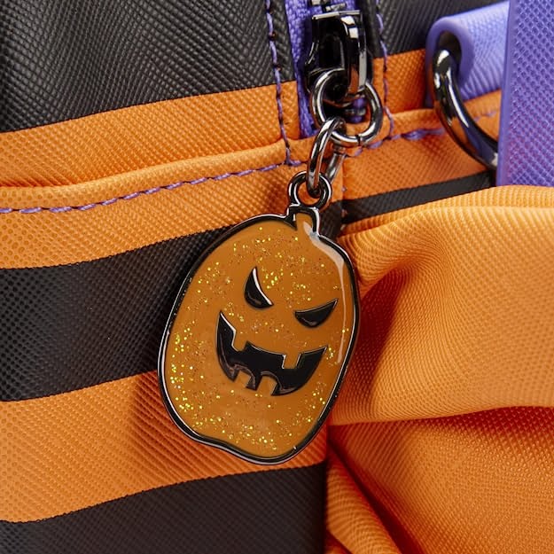 Loungefly Disney Lilo and Stitch Striped Halloween Candy Wrapper Crossbody Bag Purse
