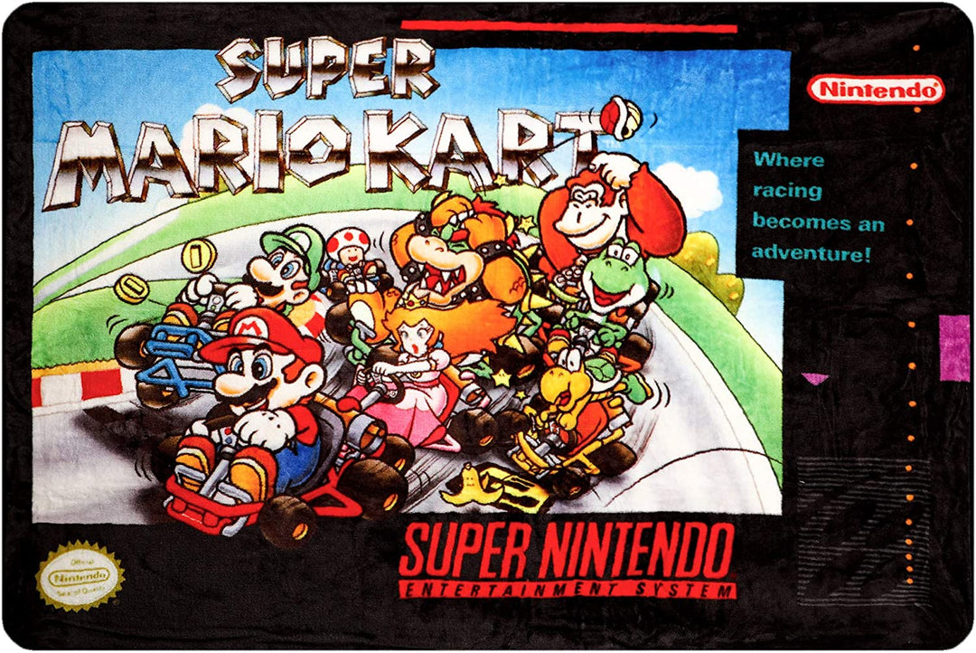 Nintendo Super Mario Kart Fleece Throw Blanket 45in By 60in