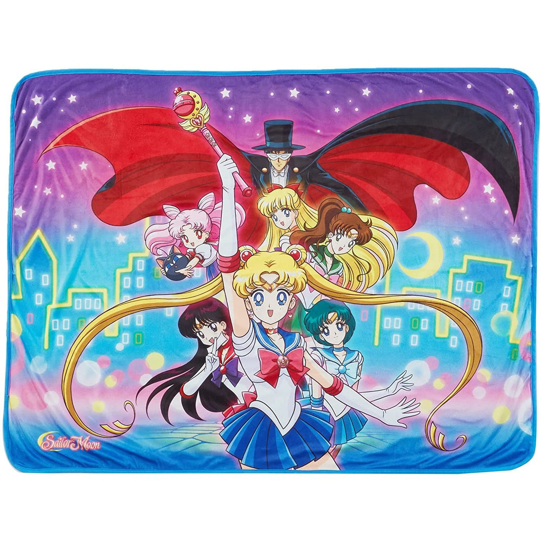 Sailor Moon R - Sailor Moon Group Sublimation Throw Blanket 60in. By 46in.