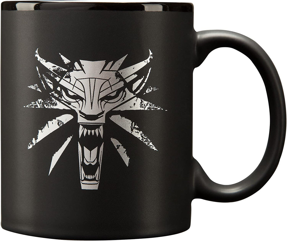 The Witcher 3 White Wolf Medallion Ceramic Mug, 11 ounces