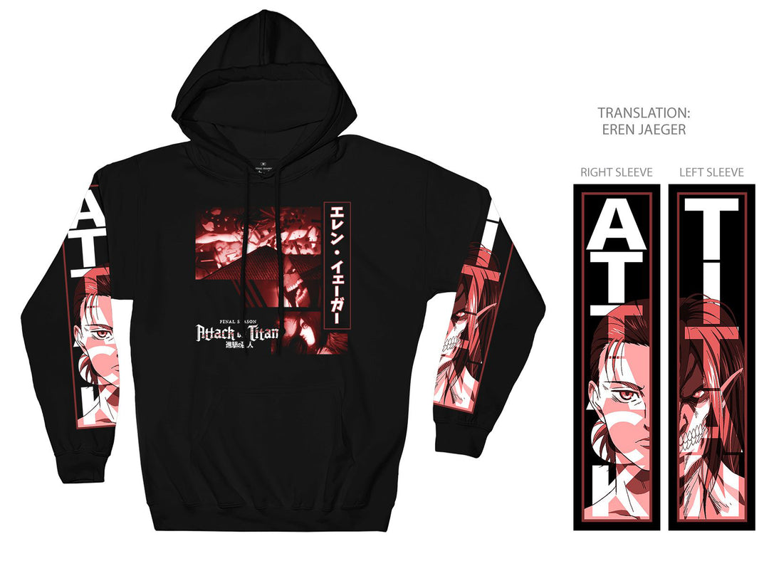 Attack On Titan Final Season Eren Yeager Titan Collage Licensed Adult Hoodie