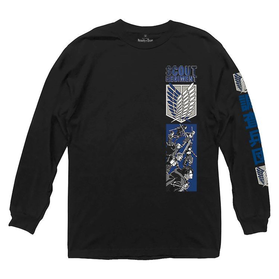 Attack On Titan Scout Regiment Kanji On Sleeves Officially Licensed Adult Long Sleeve T-Shirt