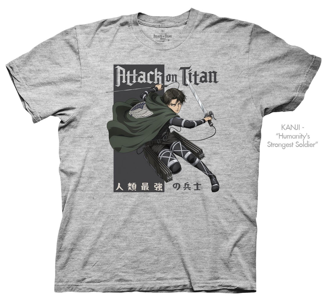 Attack On Titan Levi Ackerman Strongest Soldier Officially Licensed Adult Heather T-Shirt