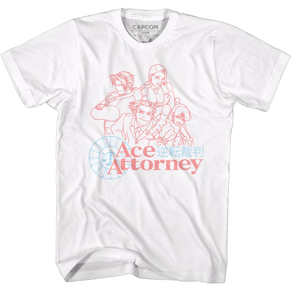 Ace Attorney - Faded Red & Blue - Short Sleeve - Adult - T-Shirt