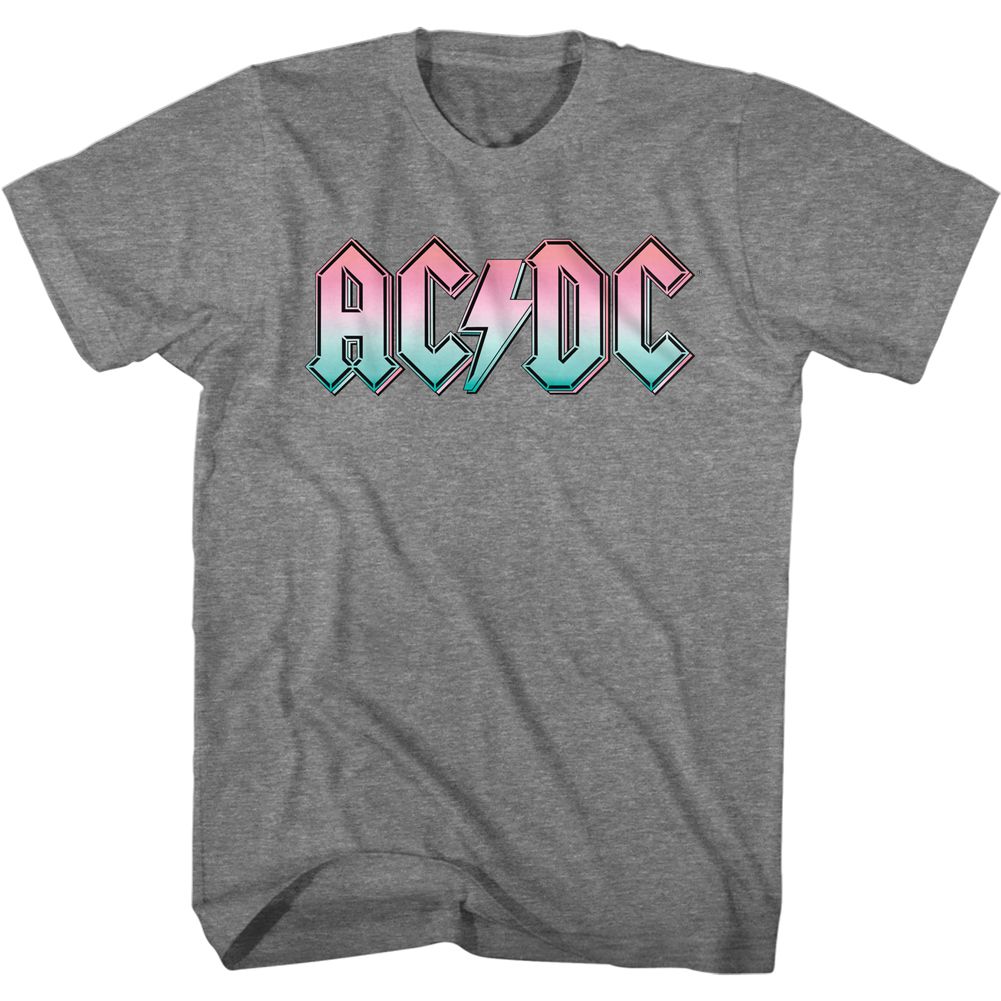 ACDC - Pastel Gradient Logo - Short Sleeve - Heather - Adult - T-Shirt