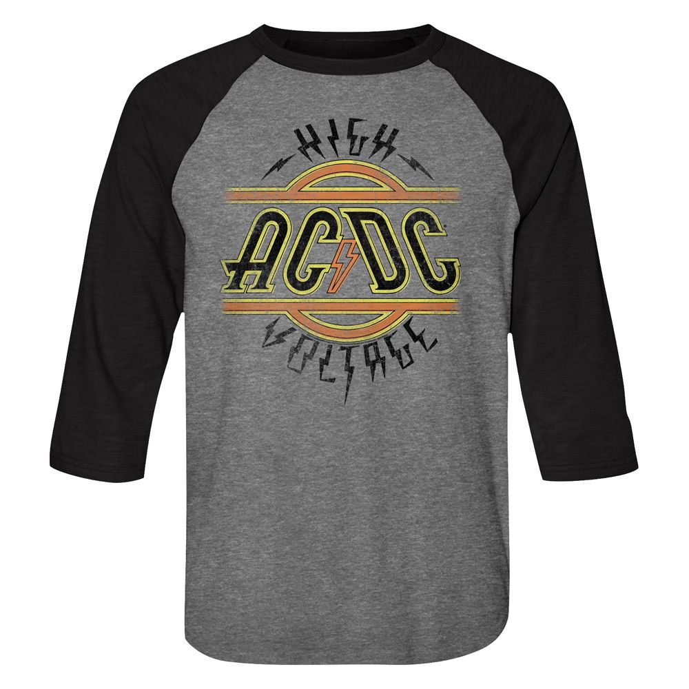 ACDC - High Voltage - 3/4 Sleeve - Heather - Adult - Raglan Shirt