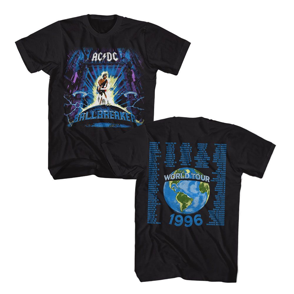 ACDC - Ballbreaker World Tour - Front and Back Print Short Sleeve Adult T-Shirt