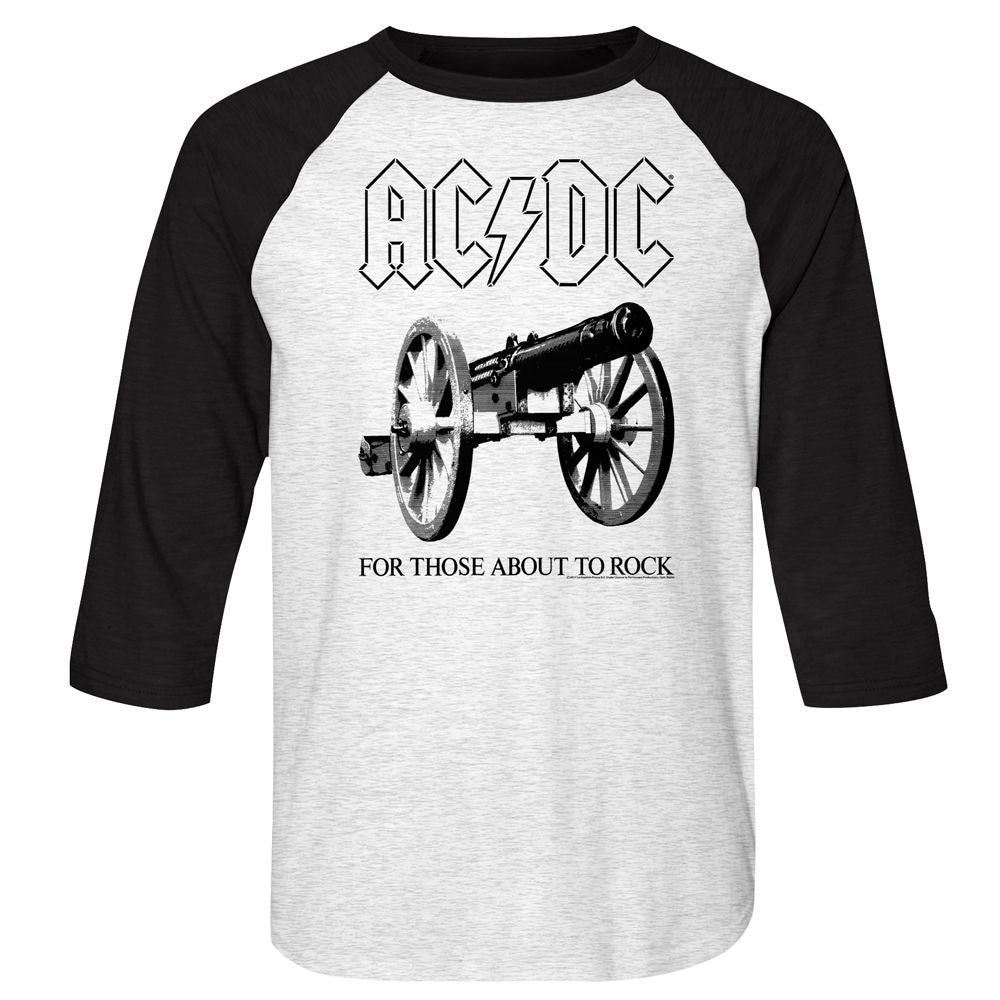 ACDC - About To Rock - 3/4 Sleeve - Heather - Adult - Raglan Shirt