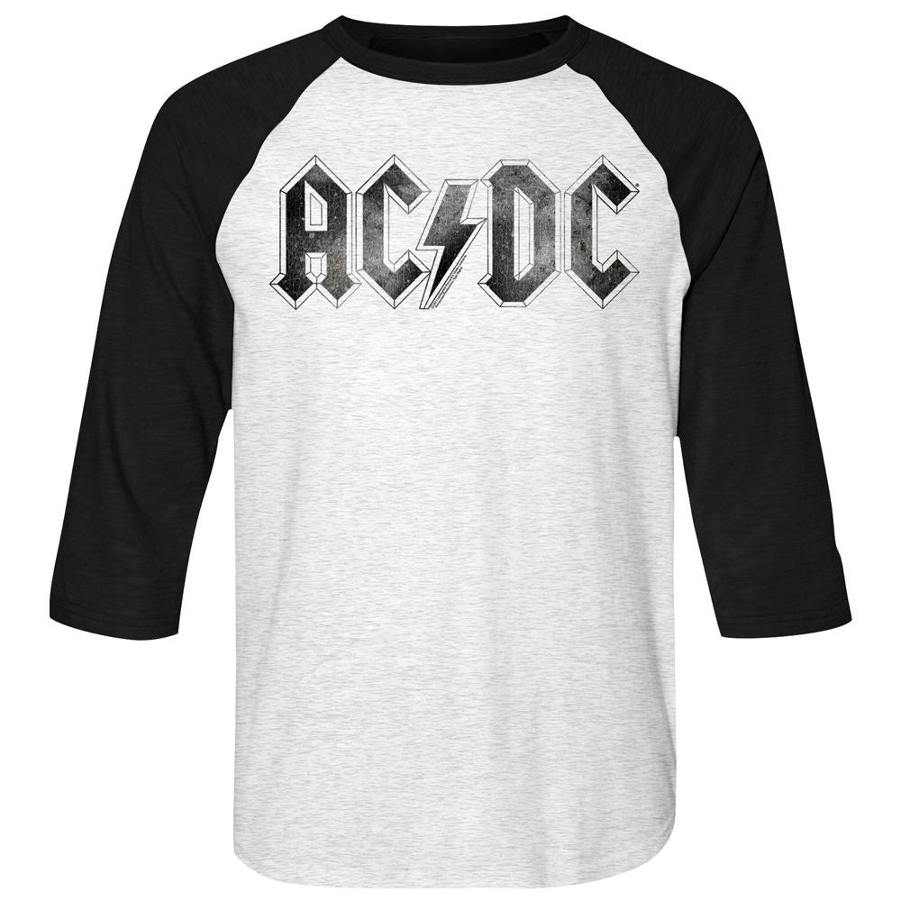 ACDC - Logo Distress - 3/4 Sleeve - Heather - Adult - Raglan Shirt