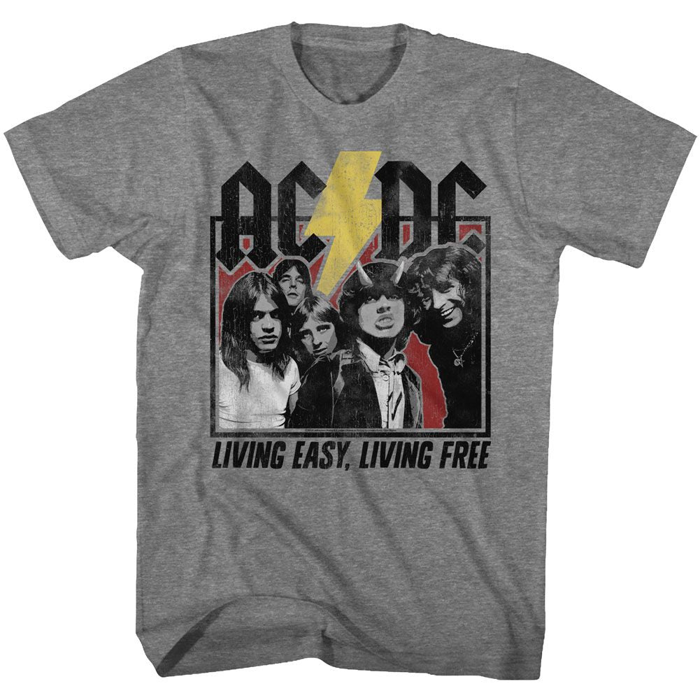 ACDC - Living Easy Living Free - Short Sleeve - Heather - Adult - T-Shirt