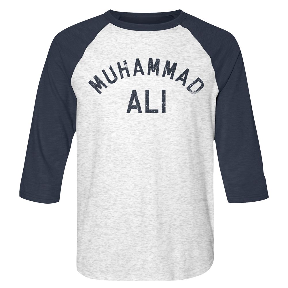 Muhammad Ali - Text - 3/4 Sleeve - Heather - Adult - Raglan Shirt