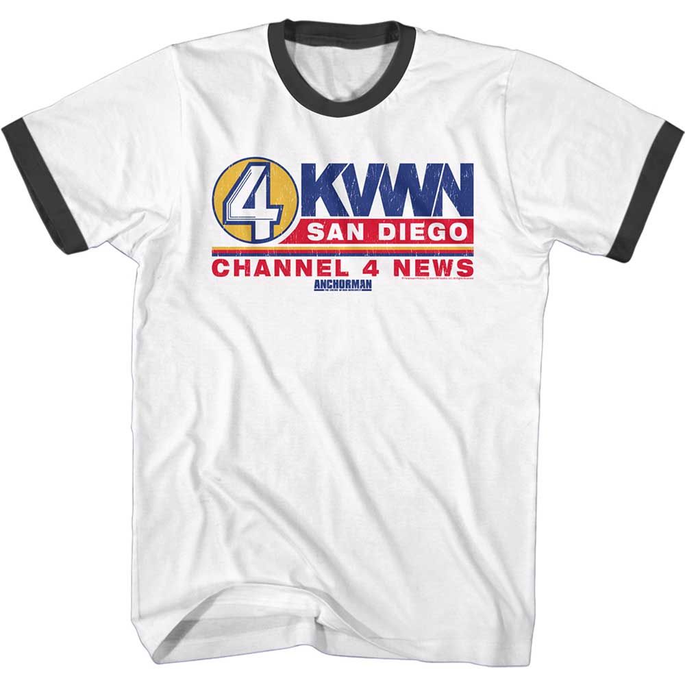 Anchorman - Channel 4 News Logo - Short Sleeve - Adult - Ringer T-Shirt