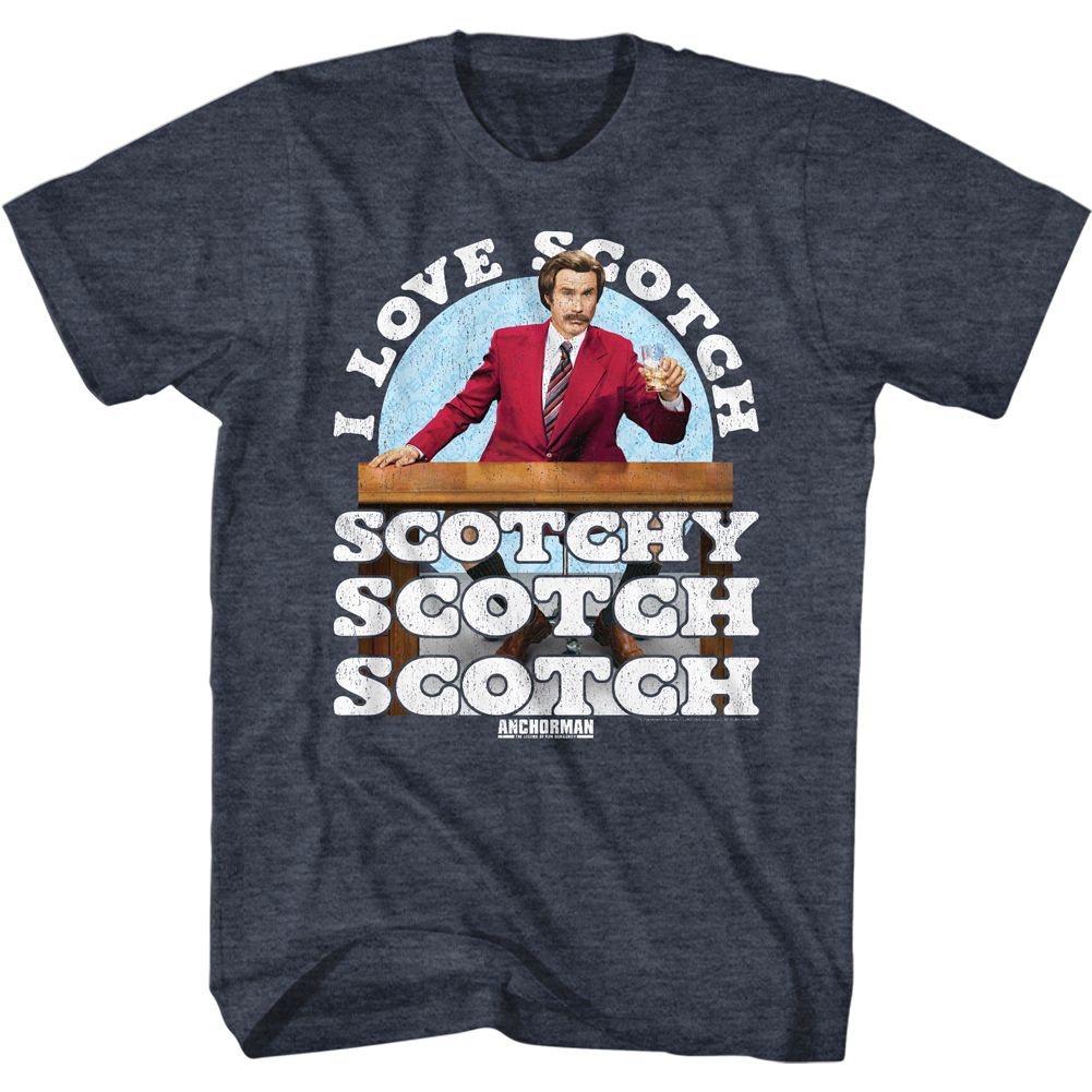 Anchorman - I Love Scotch - Short Sleeve - Heather - Adult - T-Shirt