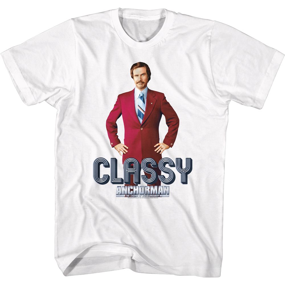 Anchorman - Ron Classy Text - Short Sleeve - Adult - T-Shirt