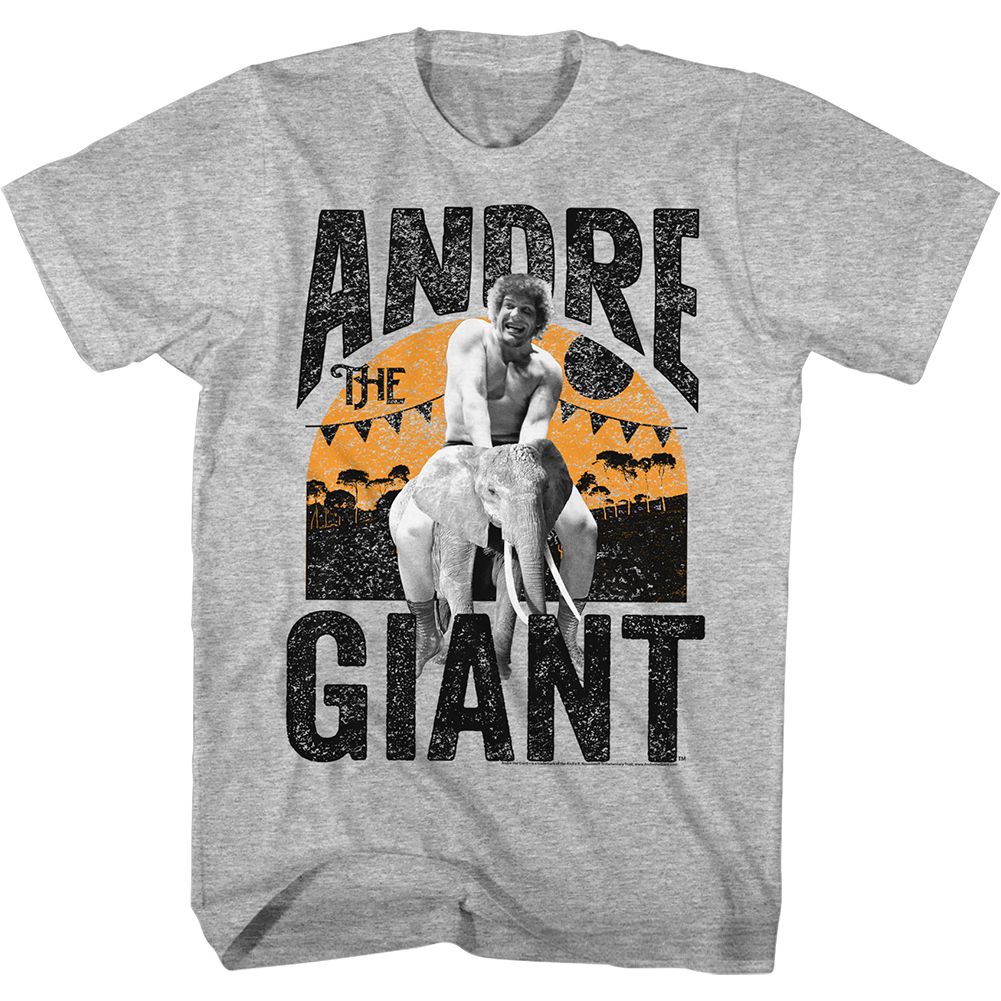 Andre The Giant - Elephant Ride - Short Sleeve - Heather - Adult - T-Shirt