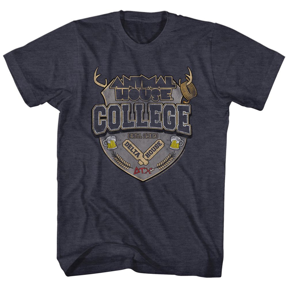 Animal House - College Crest - Short Sleeve - Heather - Adult - T-Shirt