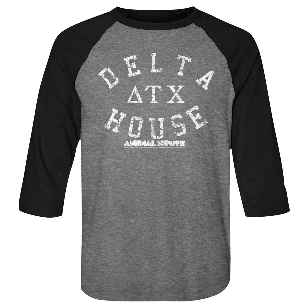 Animal House - Delta House - 3/4 Sleeve - Heather - Adult - Raglan Shirt