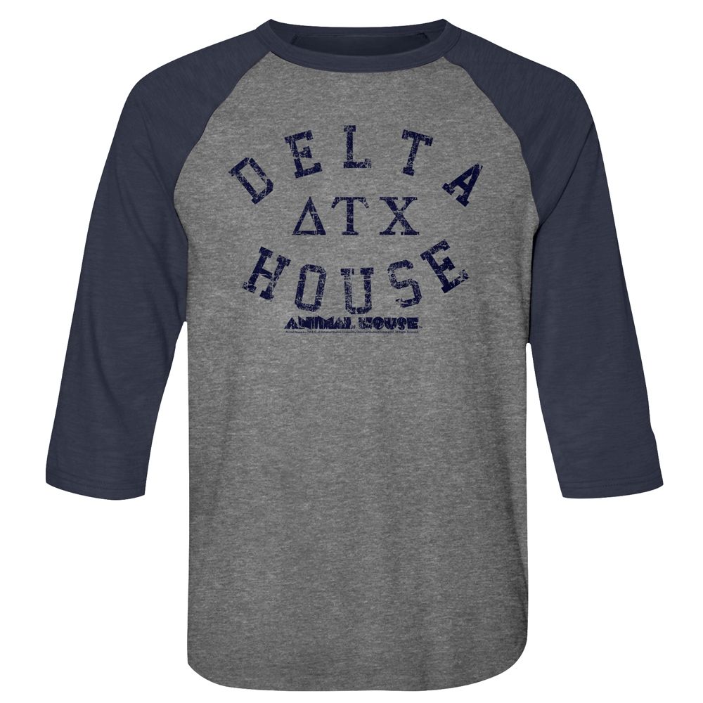 Animal House - Delta House 2 - 3/4 Sleeve - Heather - Adult - Raglan Shirt