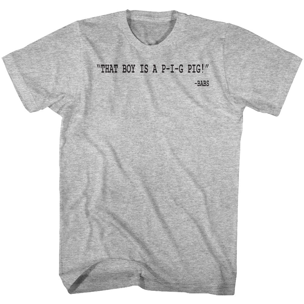 Animal House - Little Piggie Stayed Home - Short Sleeve - Heather - Adult - T-Shirt