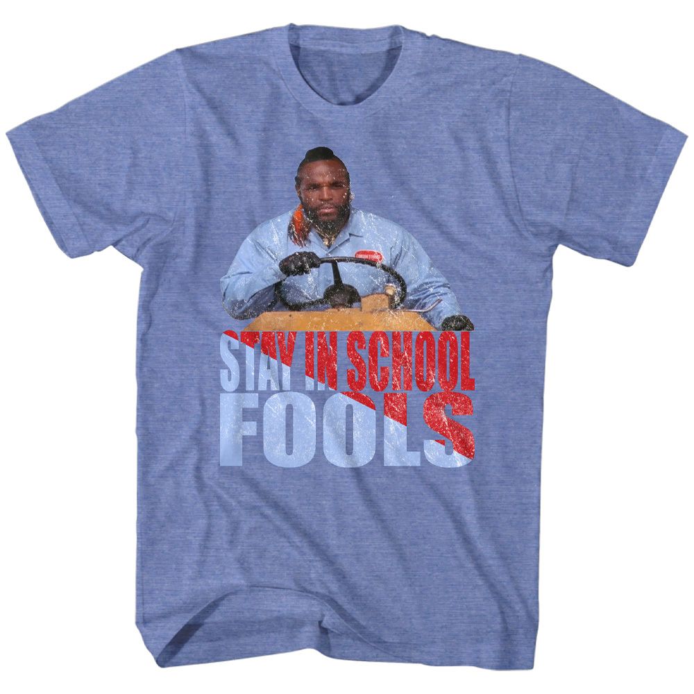 Mr. T - Stay In School - Short Sleeve - Heather - Adult - T-Shirt