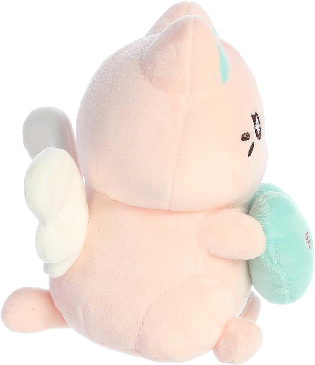 Aurora Enchanting Tasty Peach Pink Candy Heart Sitting Meowchi Plush 7in