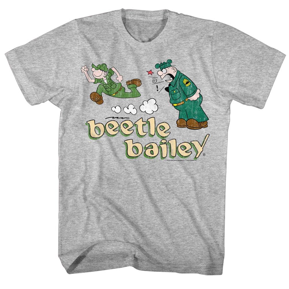 Beetle Bailey - Beetle Run Sarge Yell - Short Sleeve - Heather - Adult - T-Shirt