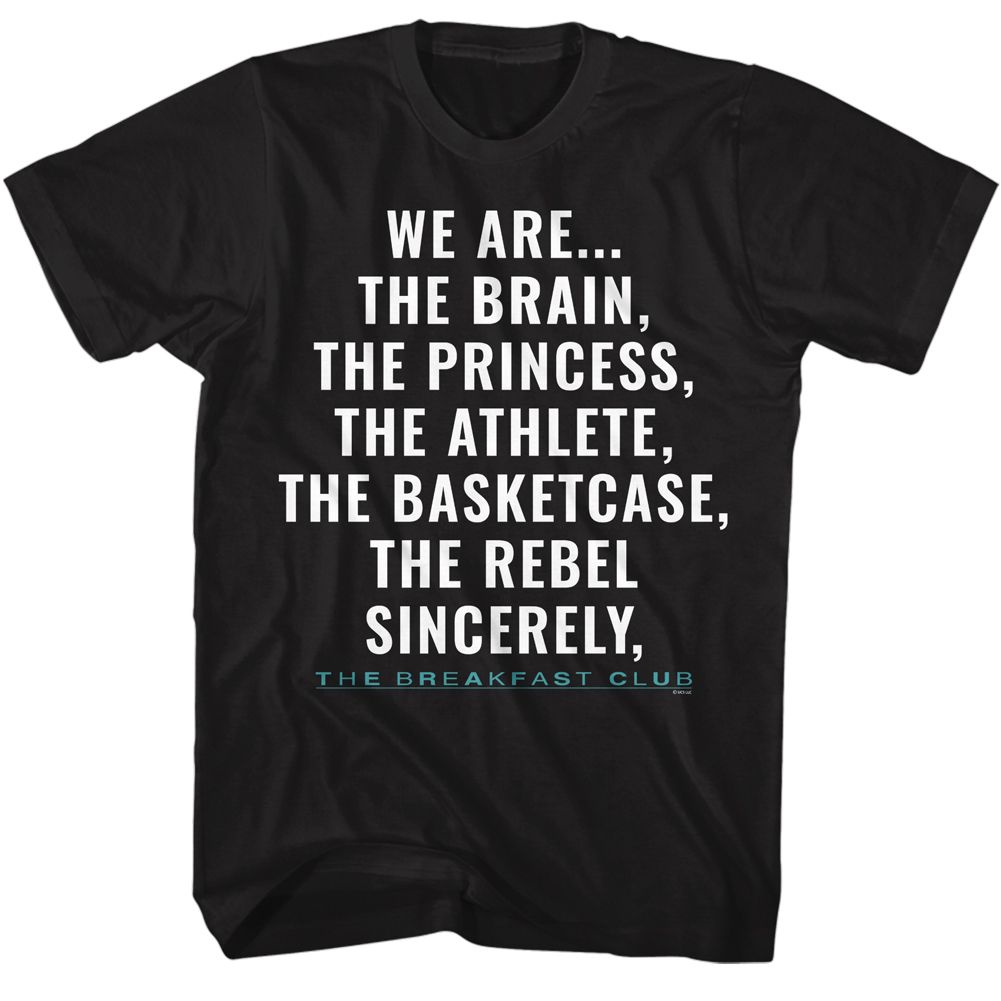 Breakfast Club - Sincerely Yours - Short Sleeve - Adult - T-Shirt