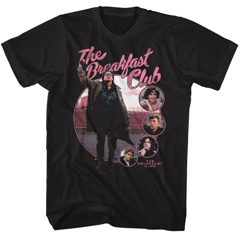 Breakfast Club - Character Circles - Black Short Sleeve Adult T-Shirt