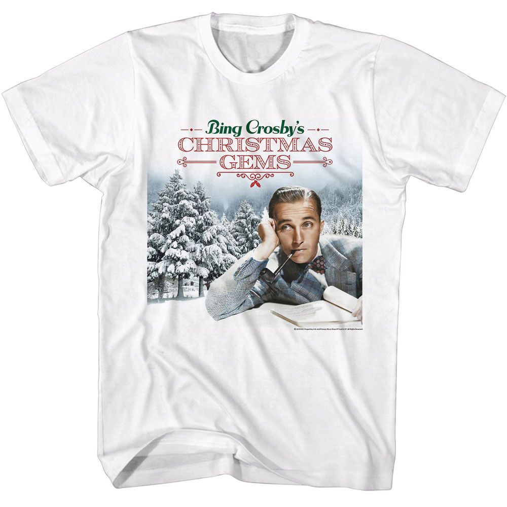 Bing Crosby - Christmas Gems - White Front Print Short Sleeve Adult T-Shirt