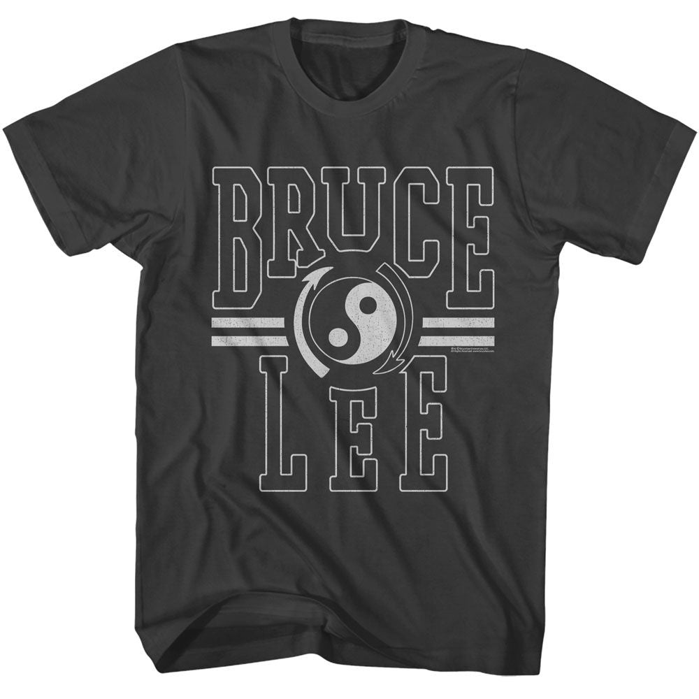 Bruce Lee - Athletic - Gray Front Print Short Sleeve Solid Adult T-Shirt
