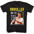 Bruce Lee - Defeat Is A State Of Mind - Black Short Sleeve Adult T-Shirt