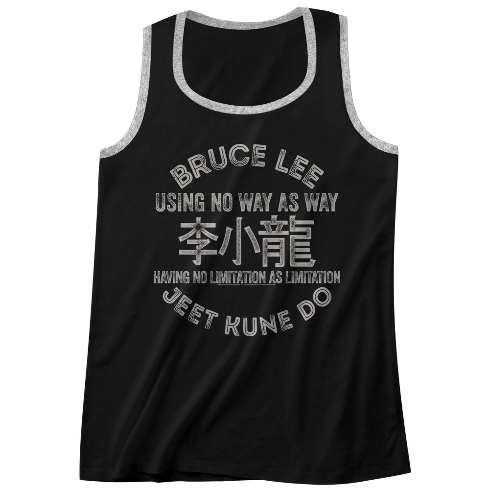Bruce Lee - Symbols - Sleeveless - Heather - Adult - Tank Top With Piping