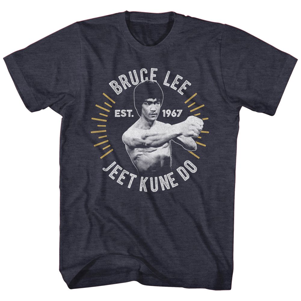 Bruce Lee - Circle Burst - Short Sleeve - Heather - Adult - T-Shirt