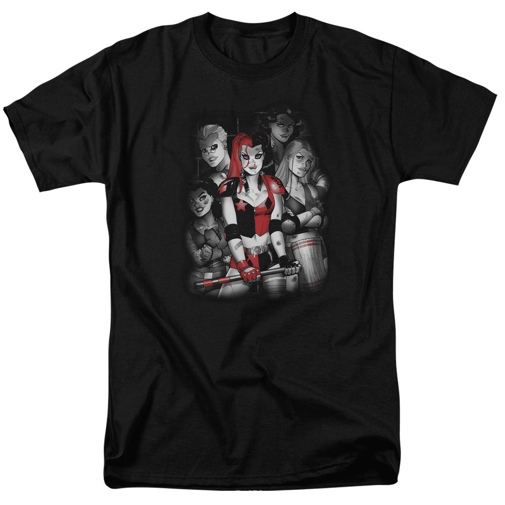 DC Comics - Harley Quinn - Bad Gals B&W - Adult T-Shirt