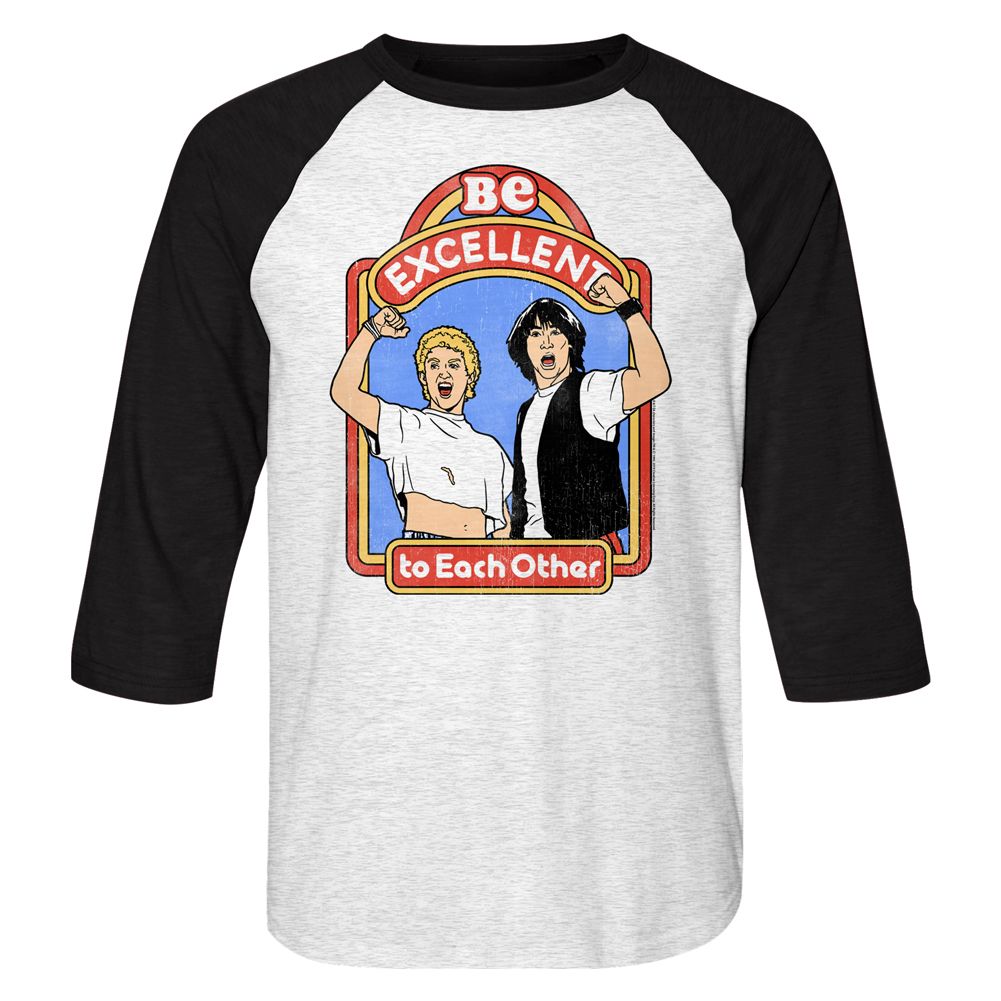 Bill And Ted - Excellent Storybook - 3/4 Sleeve - Heather - Adult - Raglan Shirt