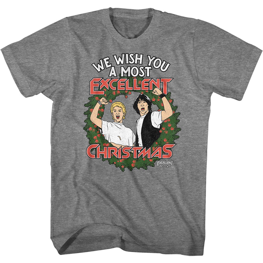 Bill And Ted - Excellent Christmas - Short Sleeve - Heather - Adult - T-Shirt