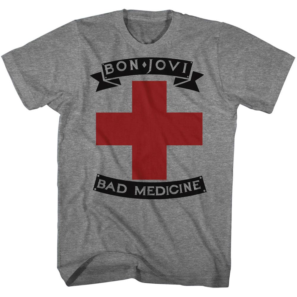 Bon Jovi - Badmed - Short Sleeve - Heather - Adult - T-Shirt