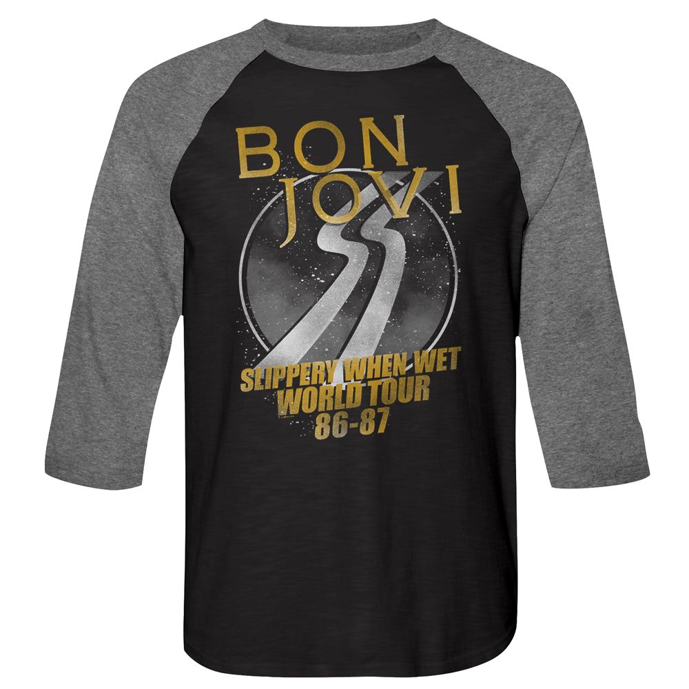 Bon Jovi - World Tour - 3/4 Sleeve - Heather - Adult - Raglan Shirt