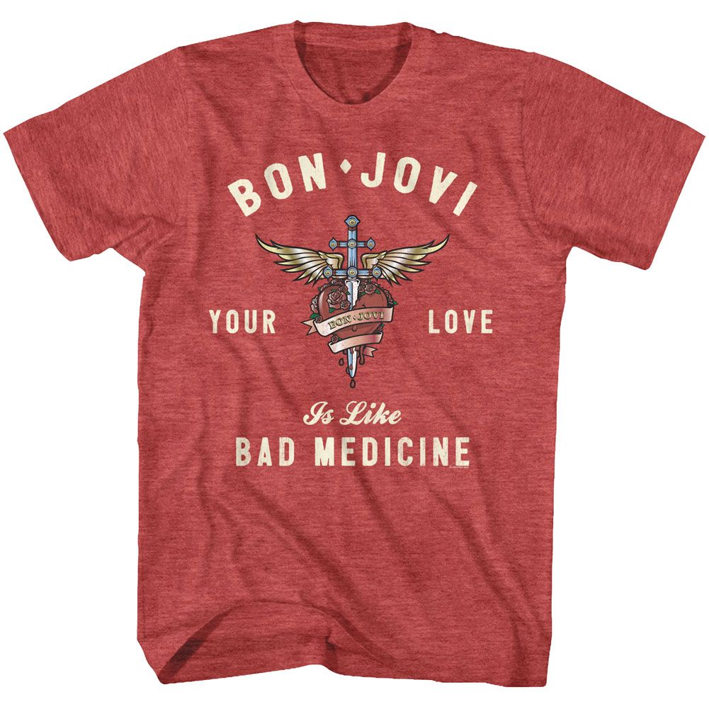 Bon Jovi - Heart & Dagger - Short Sleeve - Heather - Adult - T-Shirt
