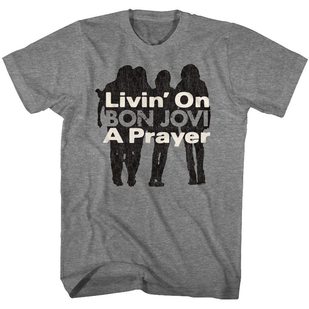 Bon Jovi - Livin On A Prayer - Short Sleeve - Heather - Adult - T-Shirt
