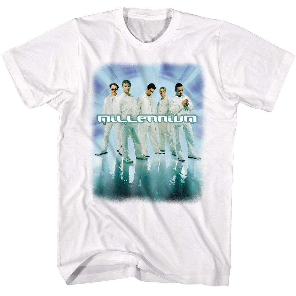 Backstreet Boys - Millennium - White Front Print Short Sleeve Adult T-Shirt