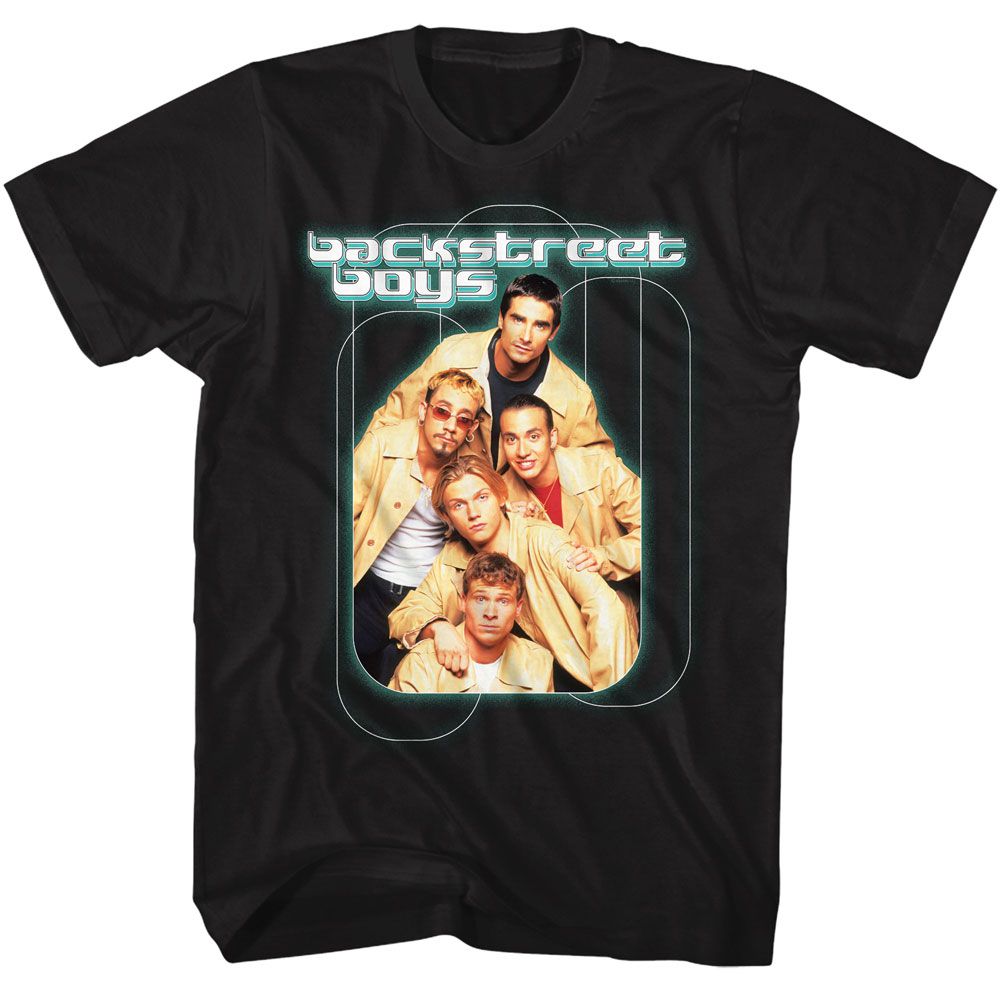 Backstreet Boys - Loops W Teal Glow - Black Short Sleeve Adult T-Shirt