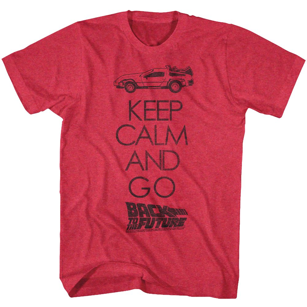 Back To The Future - Keep Calm - Short Sleeve - Heather - Adult - T-Shirt