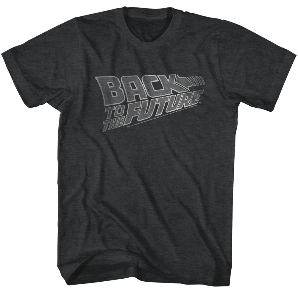 Back To The Future - Logo White - Short Sleeve - Heather - Adult - T-Shirt