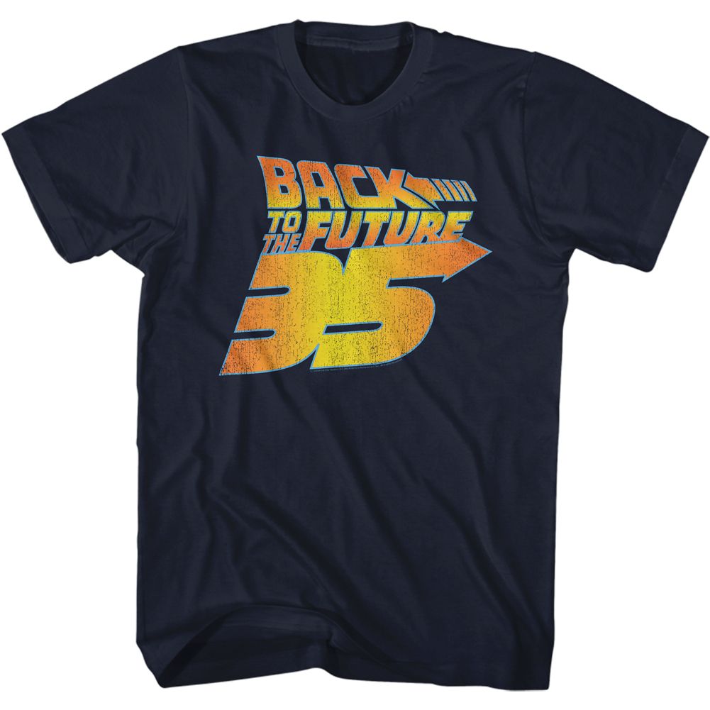 Back To The Future - 35th Distressed - Short Sleeve - Adult - T-Shirt