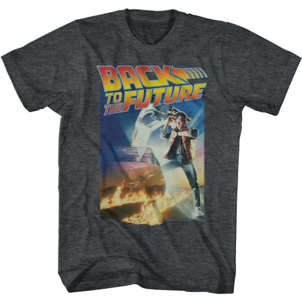 Back To The Future - Poster With A Gig Logo - Short Sleeve - Heather - Adult - T-Shirt